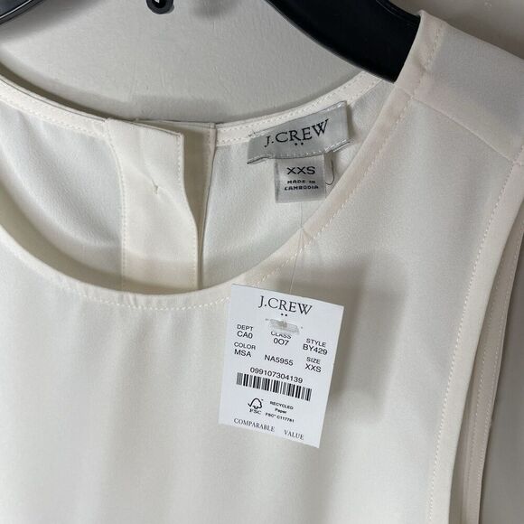 J.CREW Top Women XXS Sleeveless Button-Back Shell NEW Ivory BY429 - Picture 8 of 10